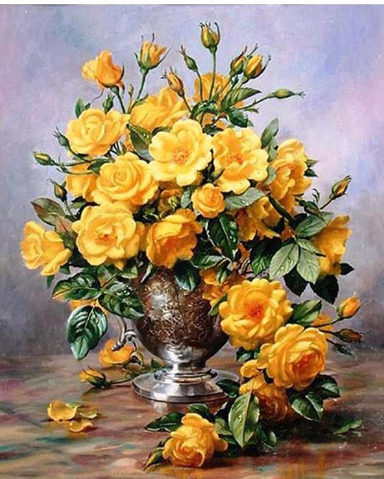 VIVA™ DIY Painting By Numbers - Yellow Flowers (16"x20" / 40x50cm) - VIVA Paint-by-Numbers