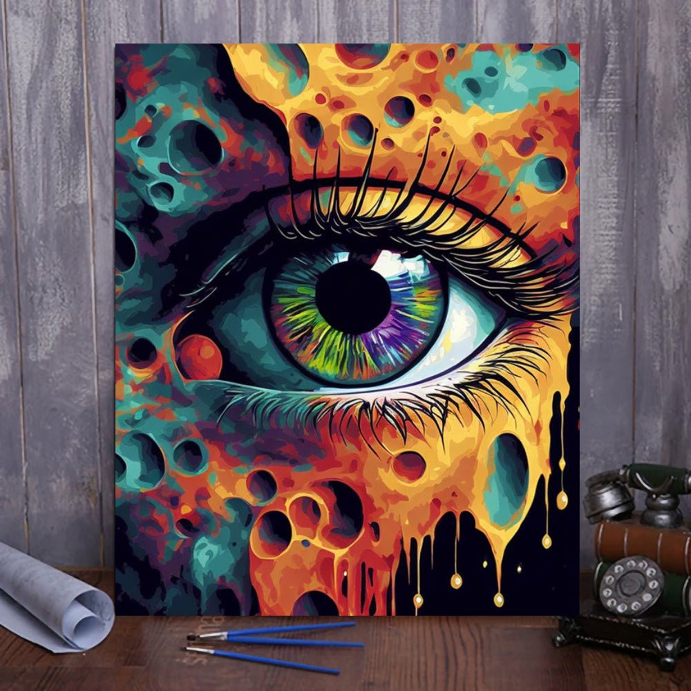 Canvas Wall Art – Vibrant Acrylic Eye Abstract Painting – B1272 - Fancy  Artwork