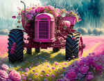 VIVA™ Pink Tractors Collection (EXCLUSIVE) - Floral Fortunes (16"x20"/40x50cm) - VIVA Paint-by-Numbers