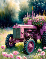 VIVA™ Pink Tractors Collection (EXCLUSIVE) - Vintage Vista (16"x20"/40x50cm) - VIVA Paint-by-Numbers